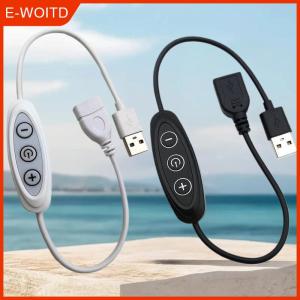 【E-WOITD】 สายไฟหรี่แสง5V 2A 10ระดับ1ชิ้นสำหรับหลอดไฟ LED สายควบคุมความเร็ว3KEY สวิตช์หรี่ไฟ USB