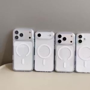 Magnetic Clear casing for  17 PRO MAX 17e 16 16e PLUS 15 14 13 12 11 Transparent  PHONE COVER Acrylic case