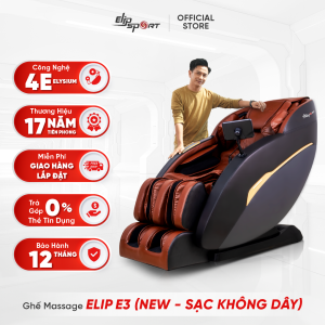 Ghế massage ELIP E3 New - Sạc không dây tiện lợi Mát xa từ tính cánh tay 21 bài massage tự động Matxa chân toàn diện
