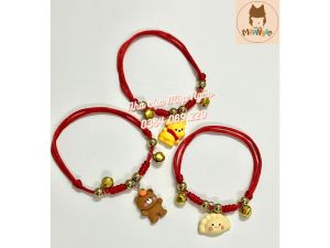 Vòng cổ dây đỏ may mắn phối charm cực xinh cho chó mèo