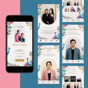 Undangan digital Tema Biru 2 - Undangan Pernikahan Website Custom Premium Murah