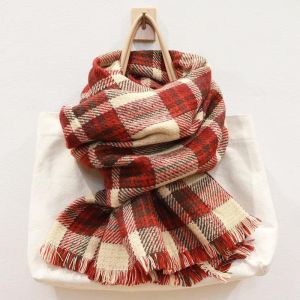 KHĂN QUÀNG CỔ NỮ CHOÀNG CỔ NAM KHĂN ĐÔI NAM NỮ QUÀ TẶNG MỀM MỊN NHẸ ẤM - CARO ĐỎ Beo Chan