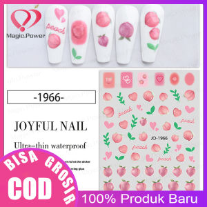 3D kuku applique kecil strawberry orange kecil segar stiker kuku ramping Thin Nail Stickers