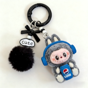 1pcs New Cartoon Kawaii Plush Couple Keychain
