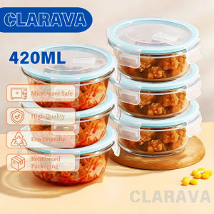 CLARAVA 6PCS Glasslock Airtight Food Container Bekas Kaca Makanan Kedap Udara 1040ML Lunch Box