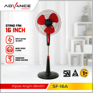 Advance SF-16A Kipas Angin Berdiri 16 Inci Bilah Plastik 3 Kecepatan Stand Fan