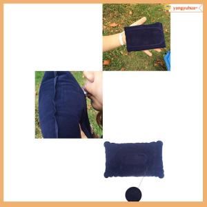 yangyuhua Inflatable Pillow For Camping Travel Pillowes Flocked Fabric Air Pillowes For Comfortable Ergonomices Inflating Pillowes