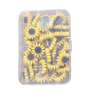 LIUJIR 10/20/30/40/50Pcs DIY Sunflower Pushpins Creative Photo Wall Decor Board Push Pin Home Decoration 3D Colored Flower Push Pins Corkboard