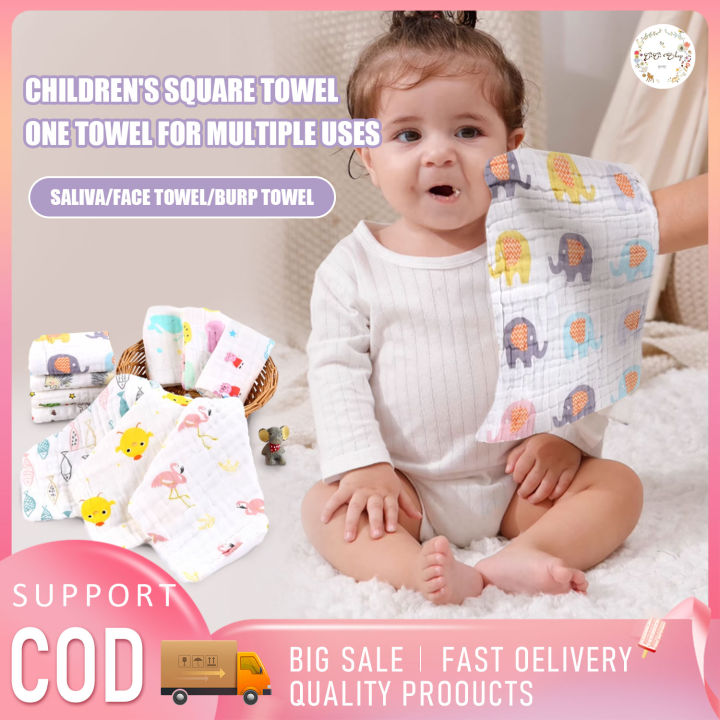 CiCi Baby Pure Soft Muslin Gauze 6 layer Baby Burp Lampin Toddler Kids Hand Back Cotton Towel Random design 1pcs | Lazada Philippines
