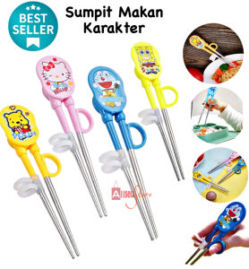 (BISA COD) PROMO Sumpit Anak Karakter Lucu / Alat Bantu Latihan Belajar Makan Bayi Balita Batita Motif Gambar Kartun / Training Chopstic / Food Grade