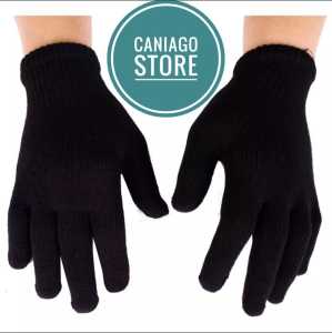 Sarung tangan hitam bahan kaos/ isi 12 pasang/ sarung tangan motor