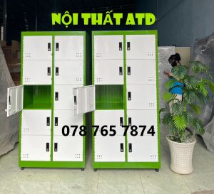 Tủ hồ sơ locker cao cấp dày dặn - Tủ locker 10 cửa có khóa riêng.