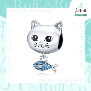 LaRuff Thailand | Cute Cat and Fish Dangle Charm จี้รูปแมว จี้ปลอกคอ จี้ชาร์มน้องแมวแสนน่ารักมาพร้อมขนมสุดโปรดรูปปลาน้อย
