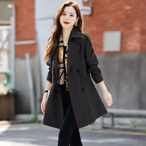 Mid-length trench coat Casual slim jacket for women Casual slim fashion jacket Korean style large size fashion