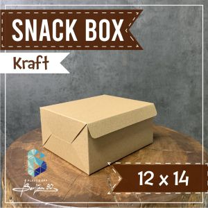 ( 50 Lembar ) Dus Kue - Box Snack 12x12 12x14 12X16 cm Kraft Polos Coklat Premium - Box Kue - Dus Snack Tebal Murah