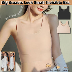 Invisible Bra Big Breasts Look Small Breathable Underwear Thin Comfort Minimizer Bra Seamless Liquid Foundation Underwear Baju Dalam Perempuan