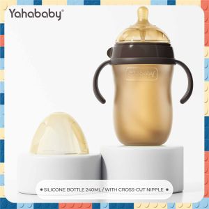 YAHABABY Silicone Baby Bottle Food-Grade Nipple BPA Free Drop Proof Anti-choking Wide Neck Odorless Newborn Baby Bottle 150ml/240ml