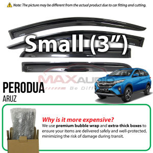 Door Visor PERODUA ARUZ Premium AIR PRESS Anti-UV Smoke Black Stylish Window Visor Aksesori Tingkap Kereta