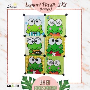 Lemari pakaian/Lemari plastik/Lemari pakaian plastik/Lemari baju/Lemari portable/Lemari karakter (Lemari 2x3 - Keroppi)  SHENAR
