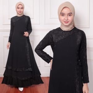 RINA BUSANA - C0D - Baju Gamis Abaya Polos - Gamis Abaya Remaja Simple - gamis hitam polos bahan adem jatuh - Gamis abaya hitam terbaru 2022 - gamis abaya terbaru 2022 - Abaya Dress Turki Tangan Balon