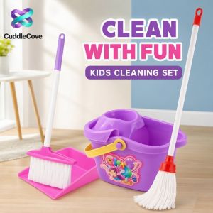 Kids Pretend Play House Cleaning Toy Set Simulation Cleaning Tool Parent Child Interactive Role Play Toy For Age 3+ 4/7/16 Pcs Optional