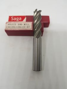 SAGA ดอกเอ็นมิล 4 เขี้ยว HSS CO.5 มาตฐานอุตสาหกรรม (ขนาด 2 มม - 10 มม.)