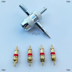 [COD] dfgje Automobile Tire Valve Core Wrench Set 4 In 1 Valve Stem Installation Removal Tool Tire Cleaning Tools