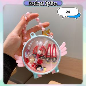 [iRojak] Mermaid Necklace Hair Clips Ropes Earring Kids Jewelry Set With Box 公主礼盒发饰 Aksesori Budak Perempuan - H100