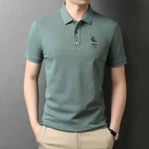 Mens Short-Sleeve Polo Shirt with Embroidered Logo Versatile Casual and Business Wear Available in 5 Stylish Colors Classic Fit Comfortable Mens Shirt
