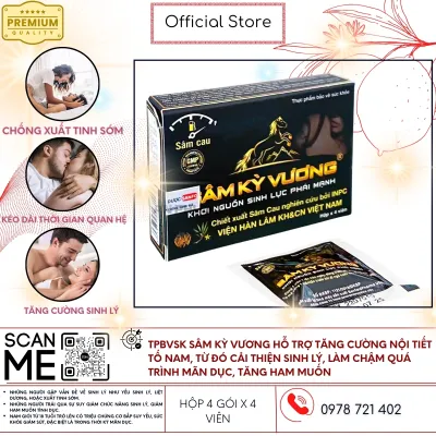 Sâm Kỳ Vương| Tăng Cường Sinh Lực Nam| Hộp 4 gói x 1 viên [ CHE TÊN SẢN PHẨM ]