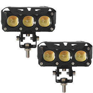 2Pcs Lampu Tembak LED Laser D2 D3 Lampu Tembak Laser Original Led Foglamp SQL OWL 3 Mata 2 Warna 45W / 2 Mata 2 Warna Lampu Tembak Laser Gun Putih Kuning 2 Warna Waterproof