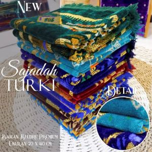 COD Sajadah Rumbai Motif Warna Turki Ukuran Besar 110x70cm Bahan Tebal Busa Serat Lembut Anti Slip