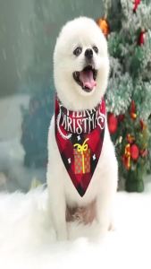 2025ผ้าพันคอสามเหลี่ยมสำหรับสุนัขผ้าพันคอคอตตอนผ้าพันคอผ้าพันคอสัตว์เลี้ยงสำหรับสุนัขและแมวผ้าซับน้ำลายเด็กปาร์ตี้EMCKG