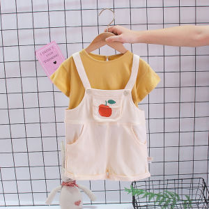 Summer new girl fruit pattern shirt + two-piece cotton breathable shorts[Low price sale]