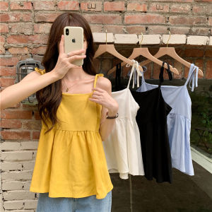 SHUFU 2014 kho sẵn sàng ngọn hàn quốc cho phụ nữ trồng trọt bông địu không tay cộng với kích thước tắt vai camisoles thời trang sling đồng bằng