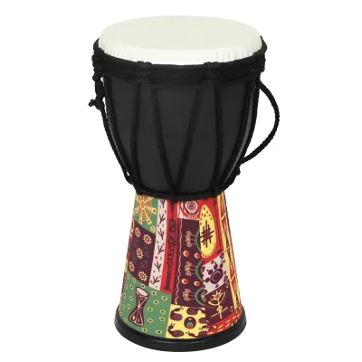N Drum 4นิ้วทำด้วยมือแบบดั้งเดิมกลอง Djembe ที่มีสีสันกลองตีด้วยมือ N สำหรับเด็กเครื่องตีเครื่องดนตรีเรียน