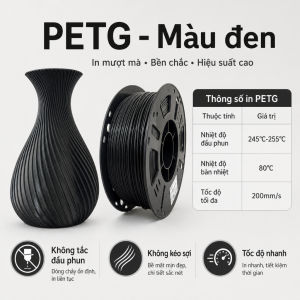 IMUTO Nhựa in 3D G đen Trắng 1kg 1.75mm ± 0.02mm In tốc độ cao – Không tắc đầu phun