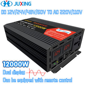 JUXING 12000W Pure Sine Wave Power Inverter Converter DC12V-60V to AC220VAC With Remote ControlUse For Vehicles/Home Appliances/Air Conditioning/Outdoor Travel