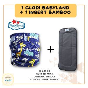 ORIGINAL Clodi Babyland Bamboo 1 Insert - Popok Kain Cuci Ulang Anak Bayi