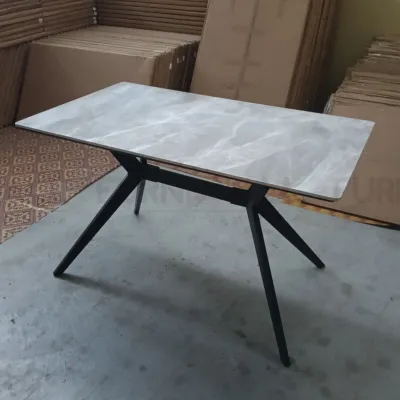 Furnimall Sintered Stone Table Modern Dining Butterfly Rack / Luxury Ceramic Dining Table / Meja Makan Batu Marble 岩板餐桌