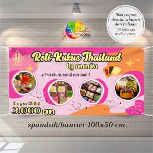 Cetak Spanduk Banner Roti Kukus Thailand Model Pink Lucu