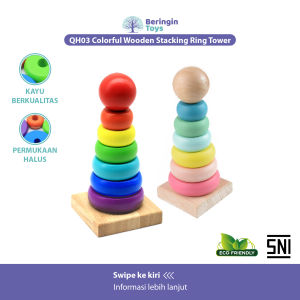 Beringin Toys /Rainbow Tower Mainan Edukasi Anak / Mainan Susun / Mainan Donat Susun / Mainan Anak / Mainan Anak