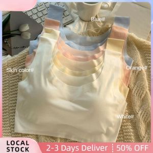 【Local Stock】 Ice Silk Seamless Bra Sleep Ultra Thin Bra Comfort Without Steel Rings Underwear For Women