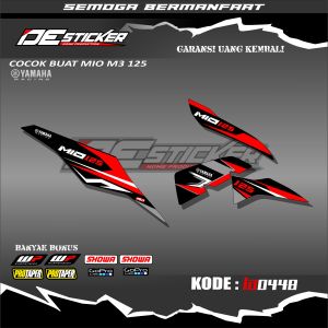 Striping Variasi Motor Mio M3 Motif BALAP keren List Semi Full Simpel Kode LA0448