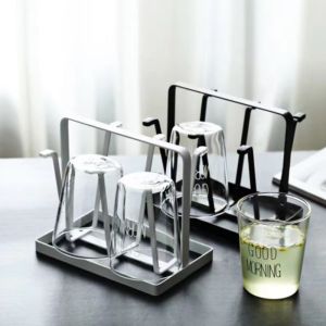 Kitchen Metal Utensils Cup Holder Stand Drinkware Drying Shelf Organizer Glass Mug Drinkware Drying Rack Shelf Organizer