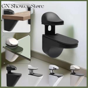 [GN Store] 1pcs Adjustable Wood Glass Shelf Support Clips Zinc Alloy Shelves Brackets With Anti-Slip Pads Partition Clamps For Bathroom