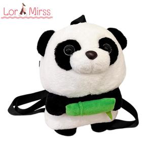 Cute Panda Plush Backpack for Girls and Women Lightweight Animal Bag with Large Capacity for Daily Use