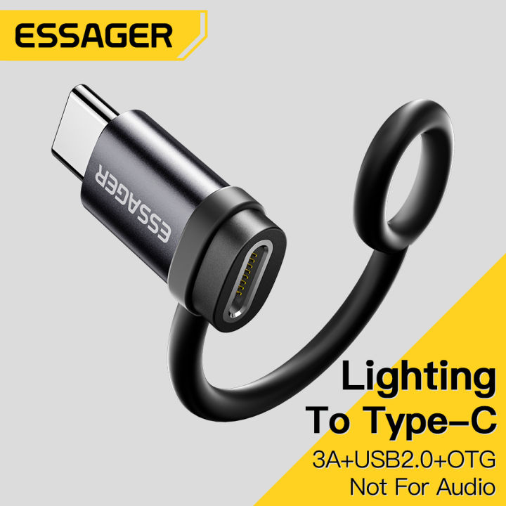 Essager OTG 3A Converter Lightning to TypeC Ring Type C to Lightning USB2.0 480Mbps Coupling