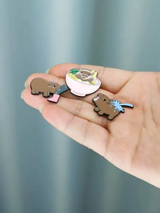 Set of 6 Hippo Brooch Playful Animal Pin Corsage Pin Casual Wear Pin Clothing Suitable for Matching Modern Look