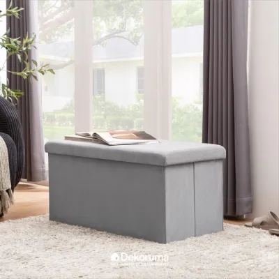 Dekoruma SHIGI Kursi Bench Minimalis dengan Storage Abu